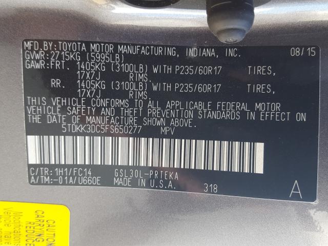 2015 TOYOTA SIENNA LE - 5TDKK3DC5FS650277