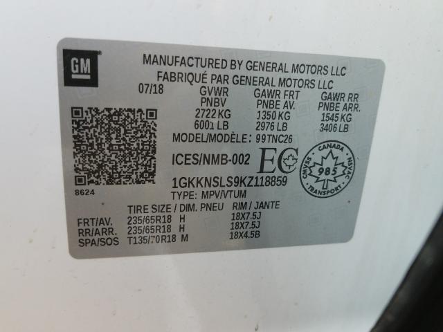 2019 GMC ACADIA SLE 1GKKNSLS9KZ118859