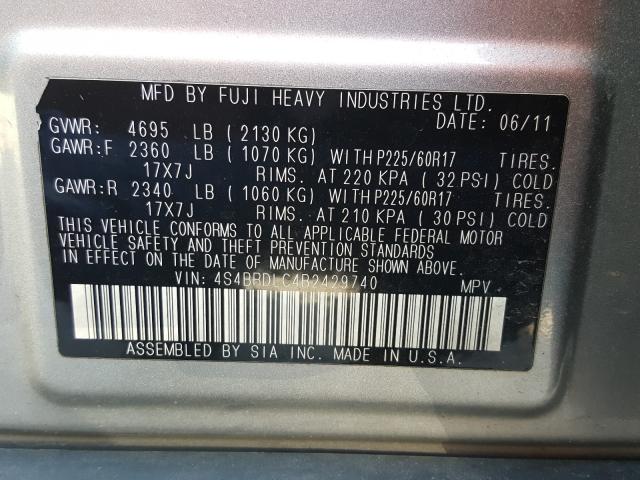 2011 SUBARU OUTBACK 3. 4S4BRDLC4B2429740