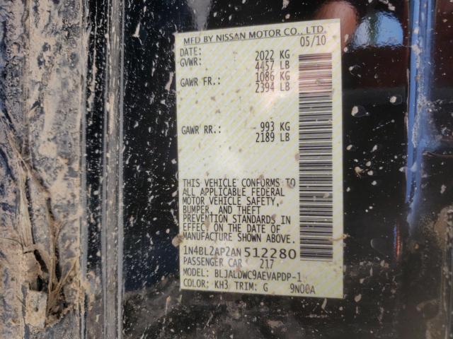 2010 NISSAN ALTIMA SR 1N4BL2AP2AN512280