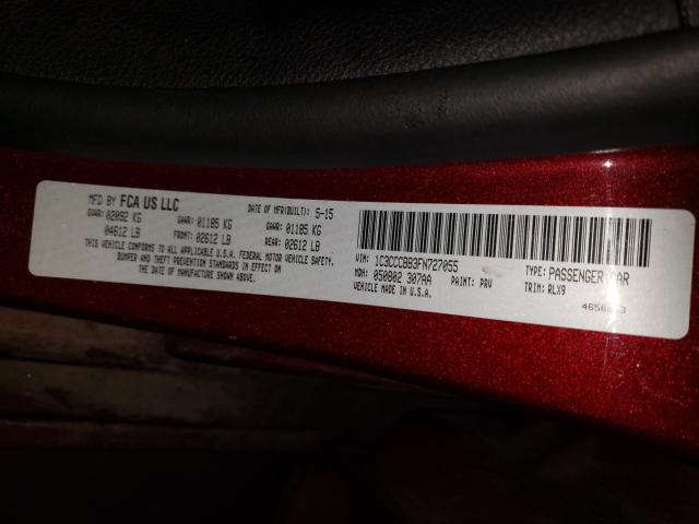 2015 CHRYSLER 200 S 1C3CCCBB3FN727055