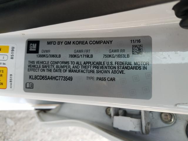 2017 CHEVROLET SPARK 1LT KL8CD6SA4HC773549
