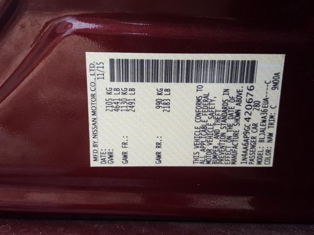 2016 NISSAN MAXIMA 3.5 1N4AA6AP9GC420676