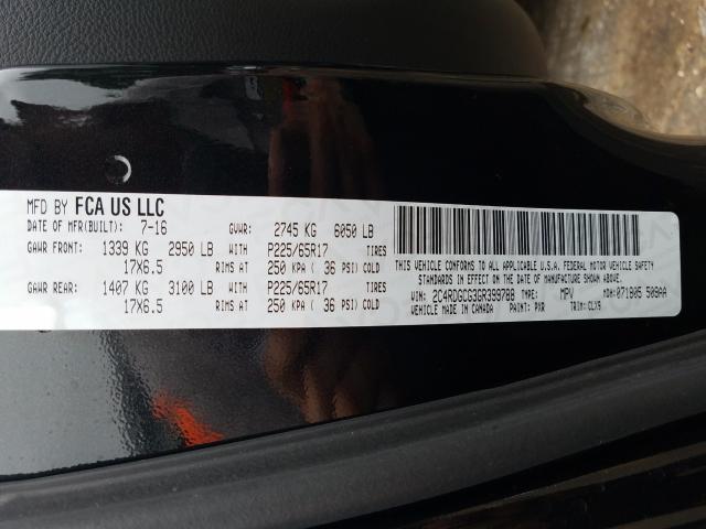 2016 DODGE GRAND CARA 2C4RDGCG3GR399788