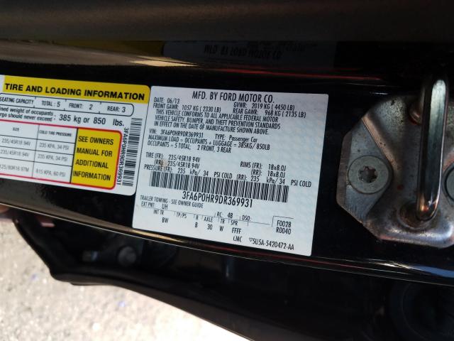 2013 FORD FUSION SE 3FA6P0HR9DR369931