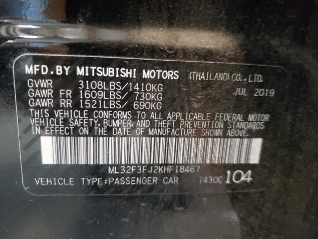 2019 MITSUBISHI MIRAGE G4 ML32F3FJ2KHF18467