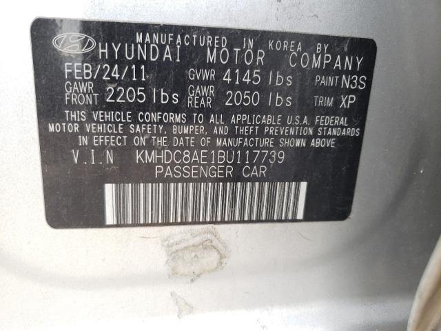 2011 HYUNDAI ELANTRA TO KMHDC8AE1BU117739