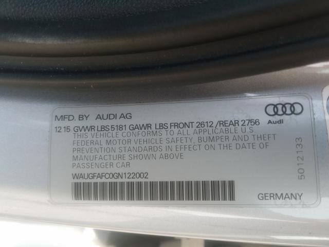 2016 AUDI A6 PREMIUM WAUGFAFC0GN122002