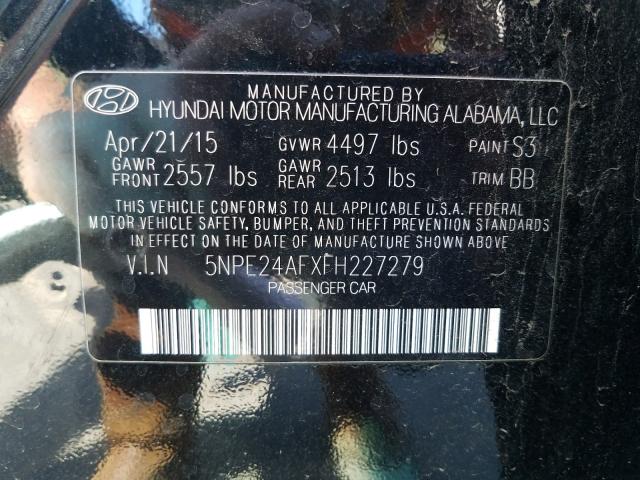 2015 HYUNDAI SONATA SE 5NPE24AFXFH227279