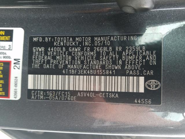 2011 TOYOTA CAMRY BASE 4T1BF3EK4BU155841