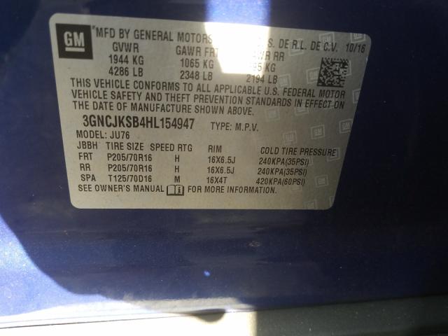 2017 CHEVROLET TRAX LS 3GNCJKSB4HL154947