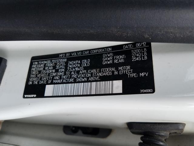 2013 VOLVO XC60 3.2 YV4940DL7D2379568