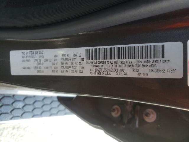 2019 RAM 1500 LARAM 1C6SRFJT5KN691243