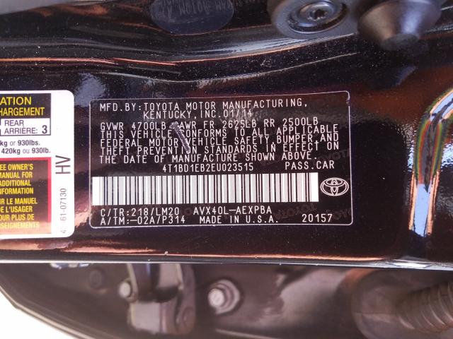 2014 TOYOTA AVALON HYB 4T1BD1EB2EU023515