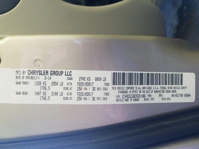 2014 DODGE GRAND CARA 2C4RDGCG8ER321486