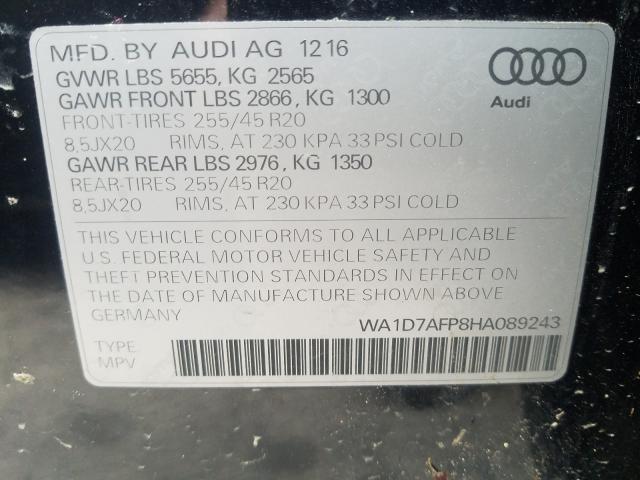 VIN WA1D7AFP8HA089243 2017 Audi Q5, Premium Plus S-... no.10