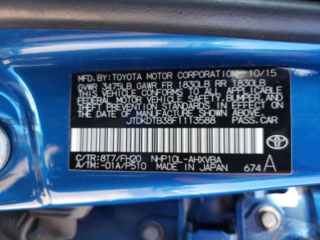 2015 TOYOTA PRIUS C JTDKDTB38F1113588