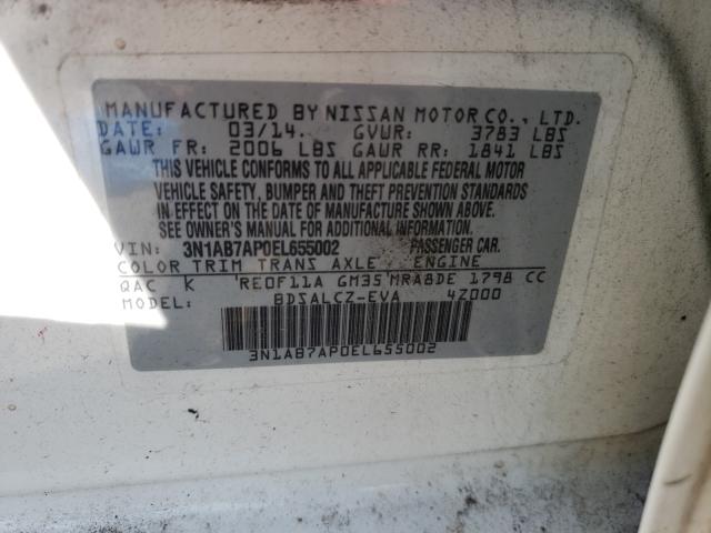 2014 NISSAN SENTRA 3N1AB7AP0EL655002