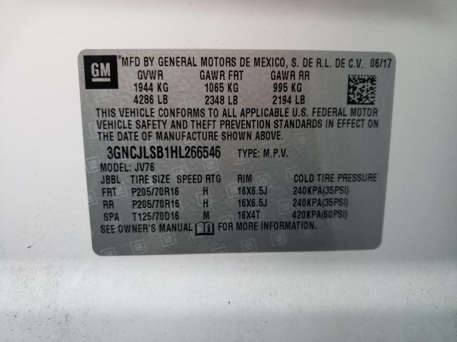 2017 CHEVROLET TRAX 1LT 3GNCJLSB1HL266546