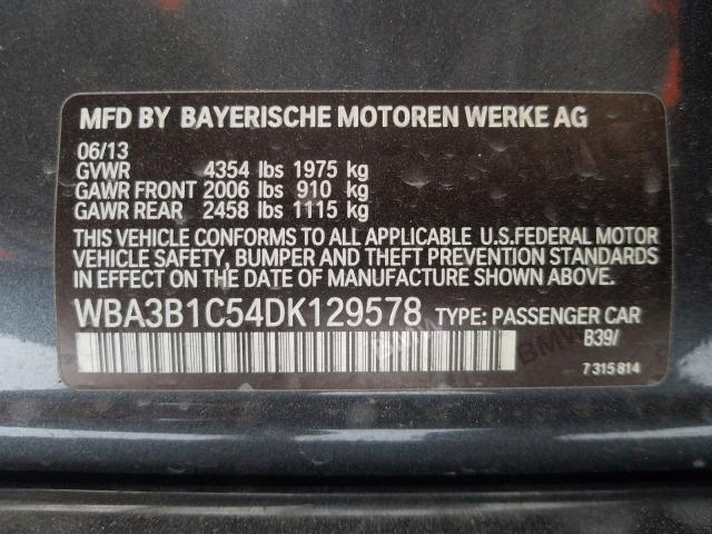2013 BMW 320 I WBA3B1C54DK129578