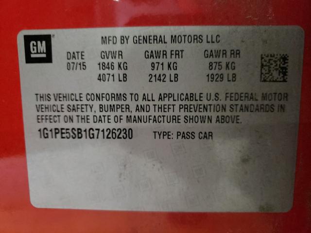 2016 CHEVROLET CRUZE LIMI 1G1PE5SB1G7126230