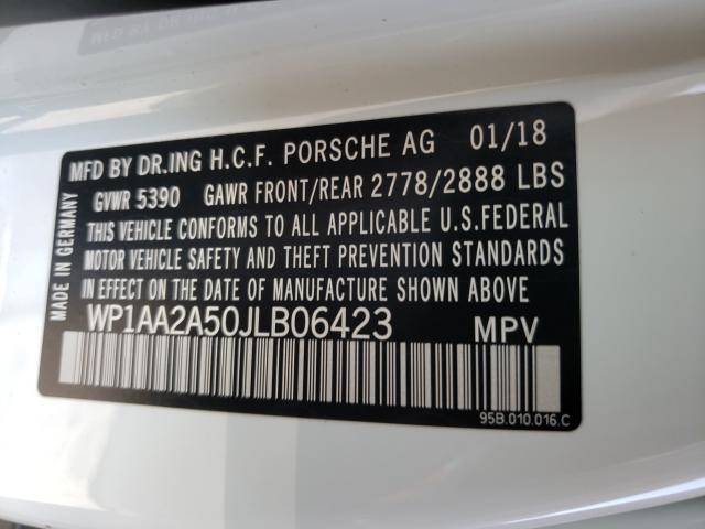 2018 PORSCHE MACAN WP1AA2A50JLB06423