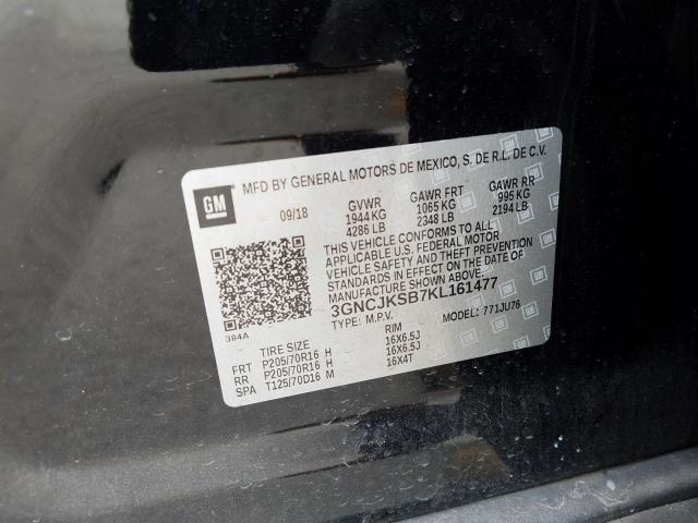 2019 CHEVROLET TRAX LS 3GNCJKSB7KL161477