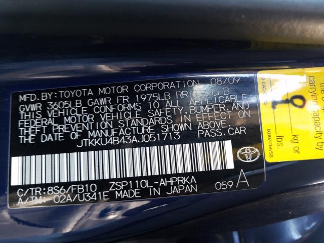 2010 TOYOTA SCION XD JTKKU4B43AJ051713