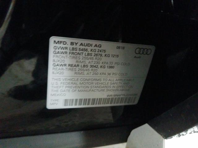 2018 AUDI Q5 PREMIUM WA1BNAFY5J2240285