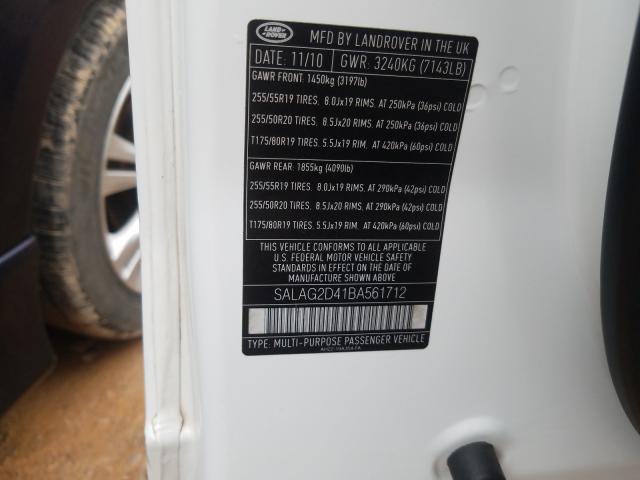 2011 LAND ROVER LR4 HSE SALAG2D41BA561712