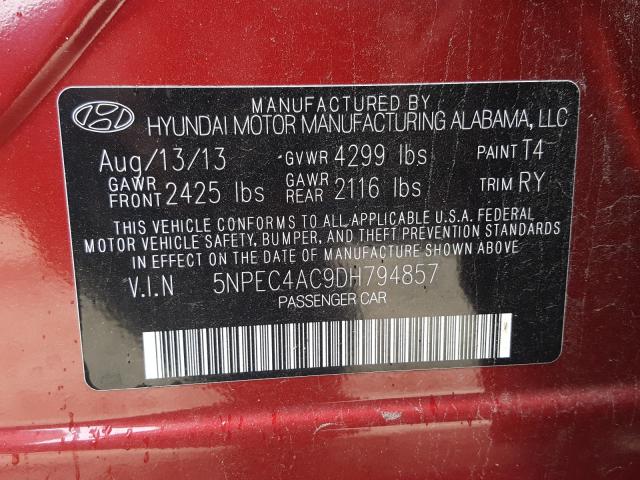 2013 HYUNDAI SONATA SE 5NPEC4AC9DH794857