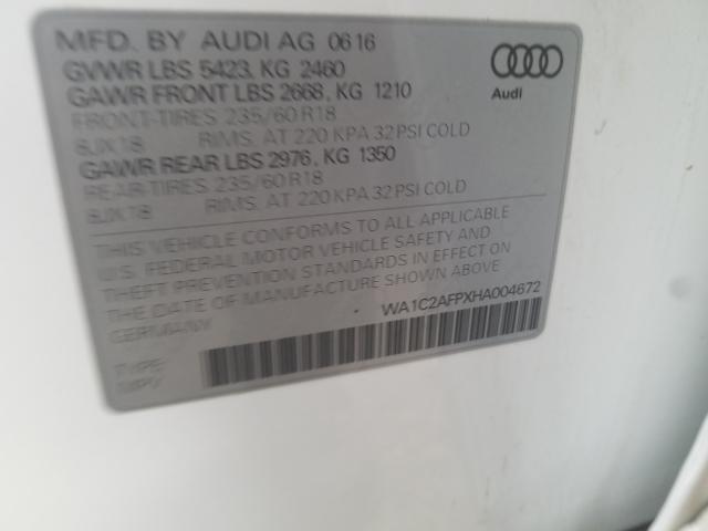 VIN WA1C2AFPXHA004672 2017 Audi Q5, Premium no.10