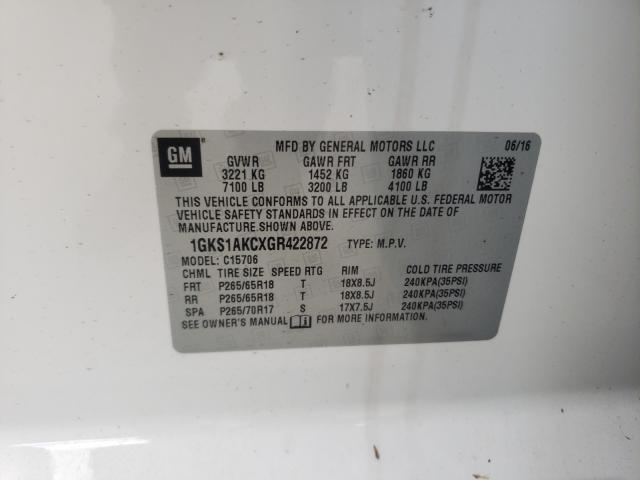 2016 GMC YUKON SLE 1GKS1AKCXGR422872
