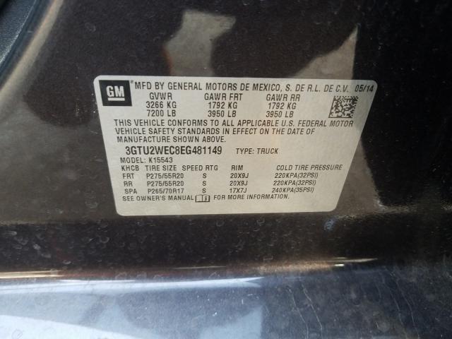 2014 GMC SIERRA DEN 3GTU2WEC8EG481149