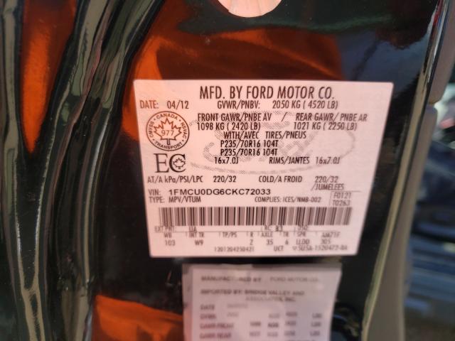 2012 FORD ESCAPE 1FMCU0DG6CKC72033