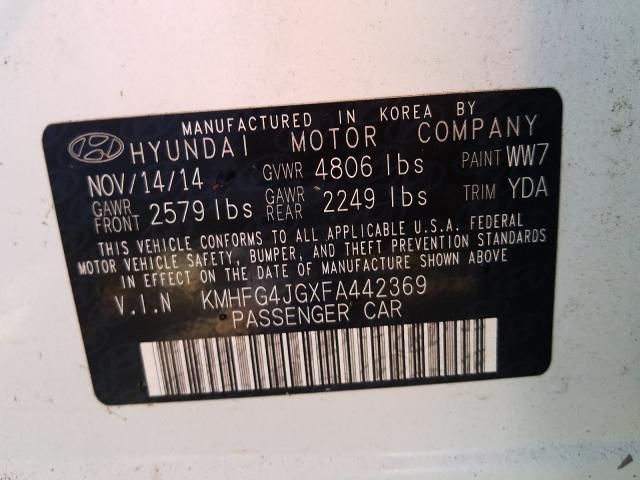 2015 HYUNDAI AZERA KMHFG4JGXFA442369