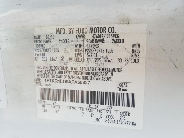 2010 FORD RANGER 1FTKR1ED5APA66827