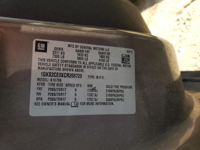 2012 GMC YUKON SLT 1GKS2CE0XCR268720