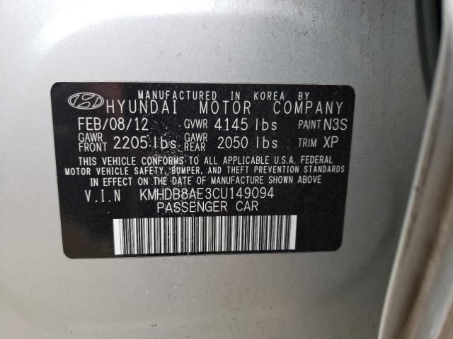 2012 HYUNDAI ELANTRA TO KMHDB8AE3CU149094