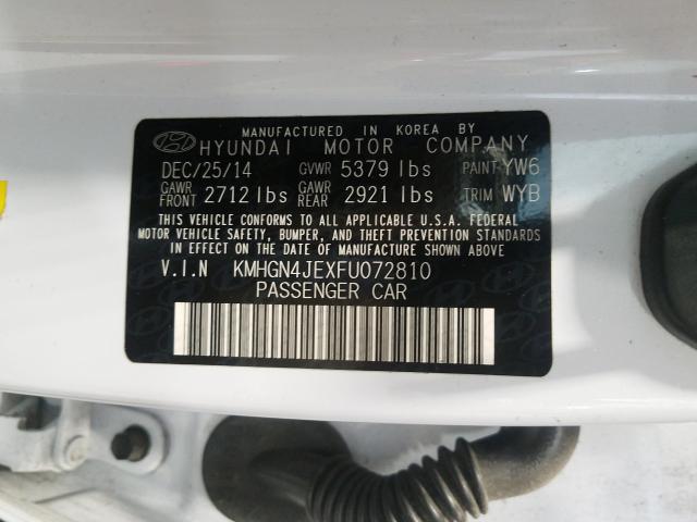 2015 HYUNDAI GENESIS 3. KMHGN4JEXFU072810