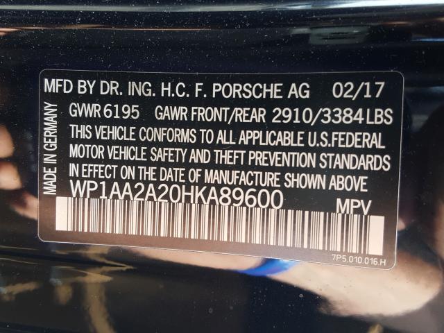 2017 PORSCHE CAYENNE WP1AA2A20HKA89600