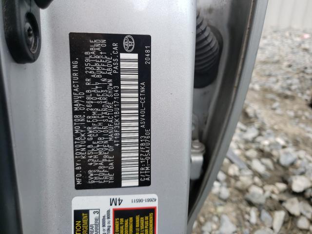 2011 TOYOTA CAMRY BASE 4T1BF3EK1BU171043