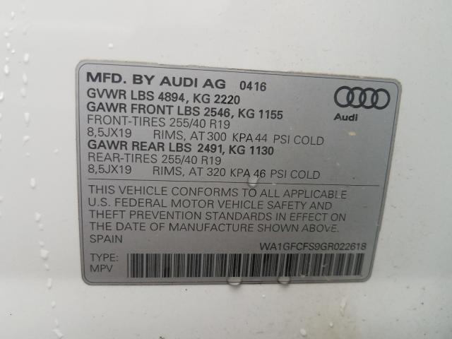2016 AUDI Q3 PRESTIG WA1GFCFS9GR022618