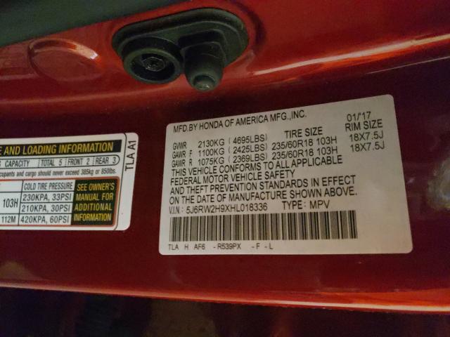2017 HONDA CR-V TOURI 5J6RW2H9XHL018336