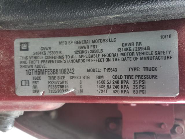 2011 GMC CANYON SLE 1GTH6MFE3B8108242