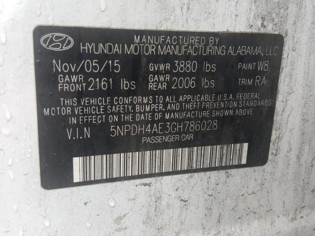 2016 HYUNDAI ELANTRA 5NPDH4AE3GH786028