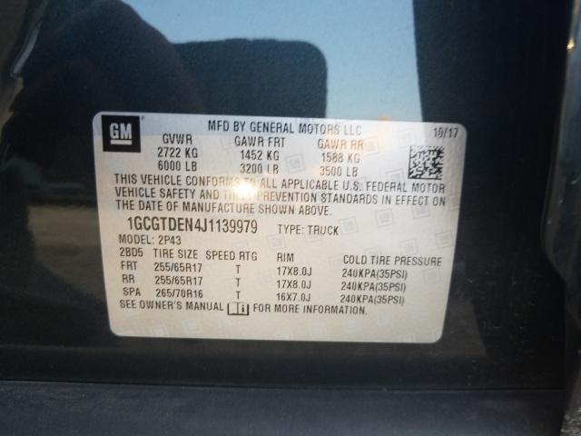 2018 CHEVROLET COLORADO Z 1GCGTDEN4J1139979