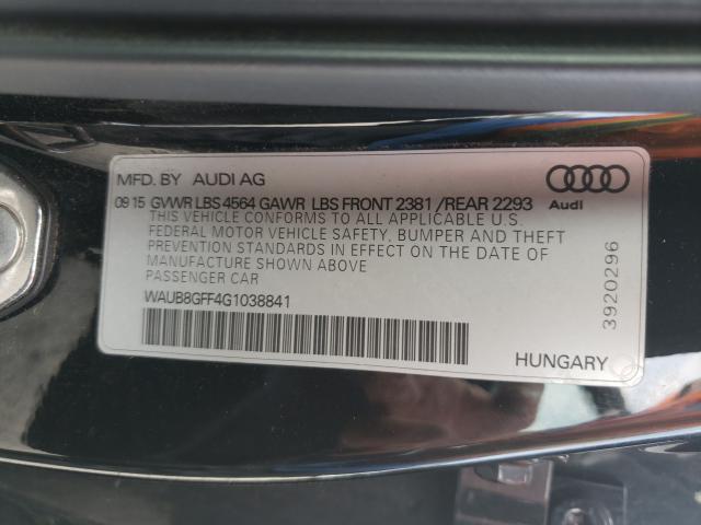 2016 AUDI A3 PREMIUM WAUB8GFF4G1038841