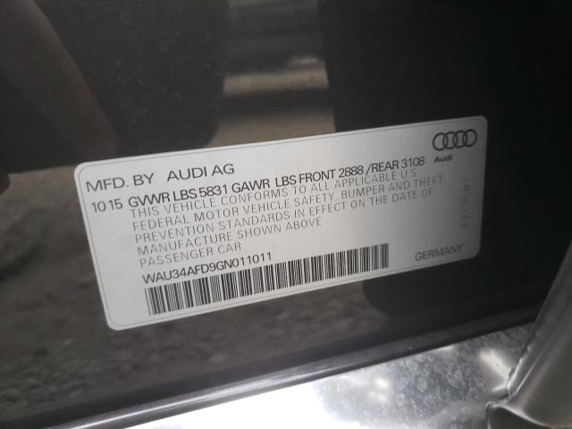 2016 AUDI A8 L QUATT WAU34AFD9GN011011