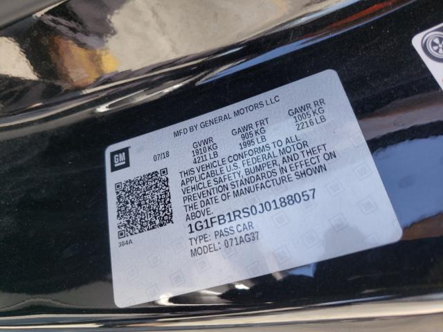 2018 CHEVROLET CAMARO LT 1G1FB1RS0J0188057